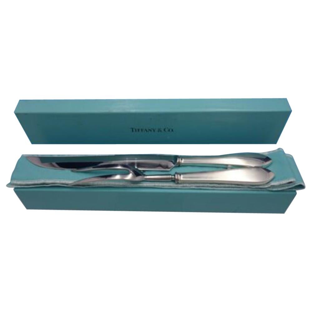 Faneuil by Tiffany and Co Sterling Silver Roast Carving Set 2pc Orig Box Sleeves