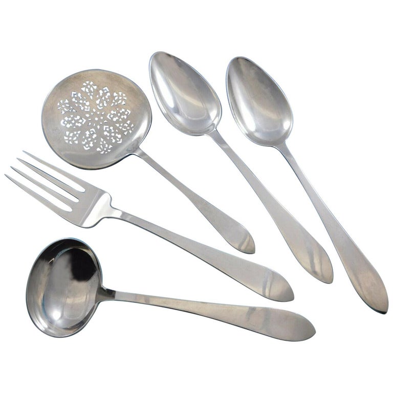 Faneuil by Tiffany and Co. Sterling Silver Essential Serving Set Large 5Piece at 1stDibs