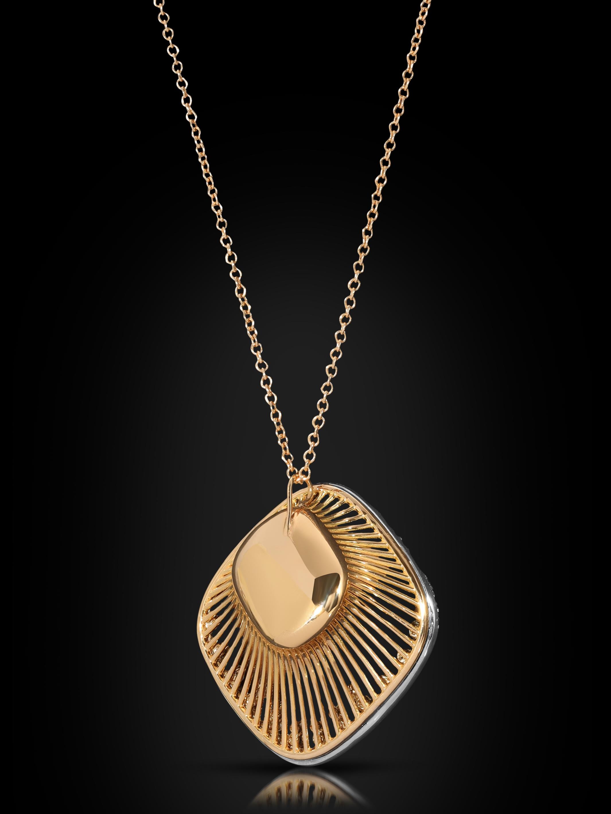 Fanfaire: 18K Yellow Gold Necklace with Diamonds In New Condition For Sale In Mission Viejo, CA