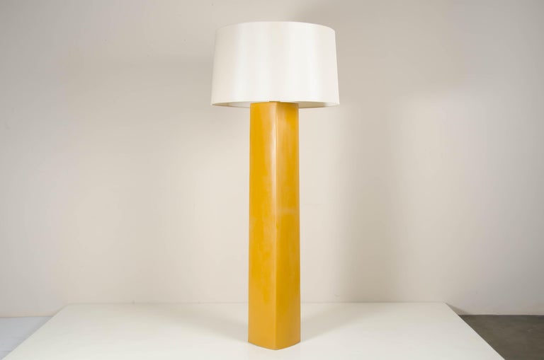 Fang Bei Floor LampOchre Lacquer by Robert Kuo, Limited Edition For