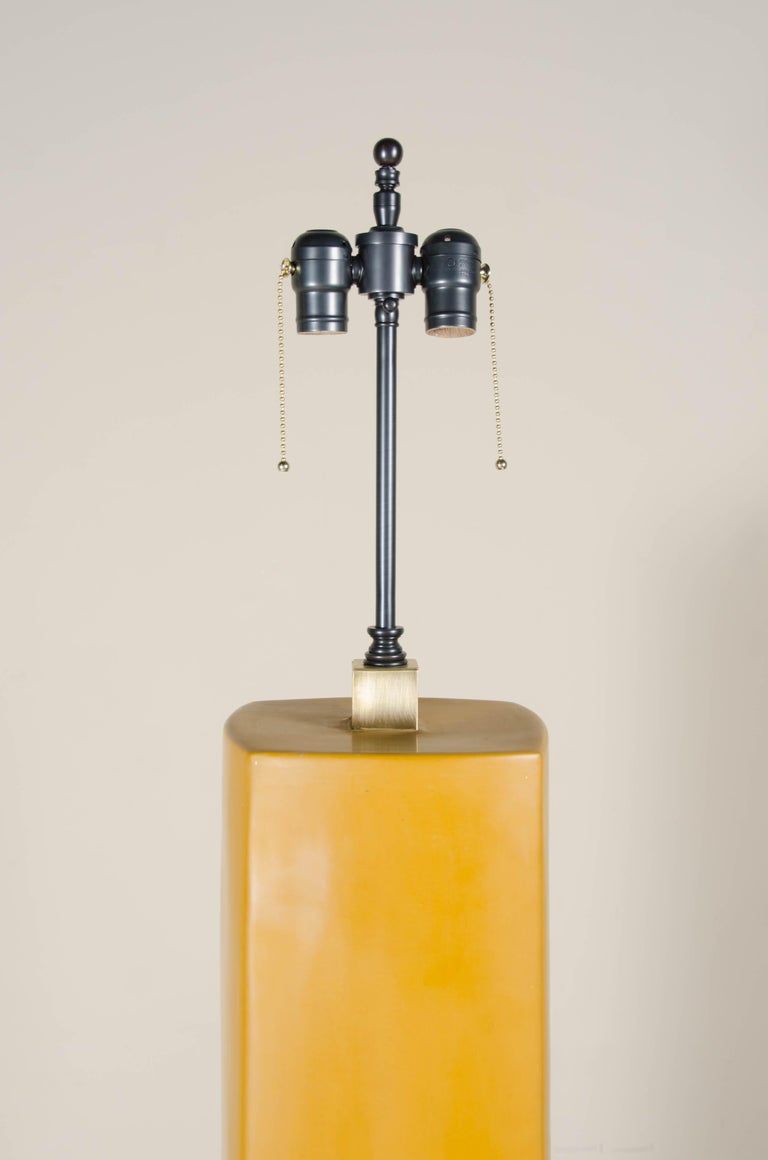 Fang Bei Floor LampOchre Lacquer by Robert Kuo, Limited Edition For