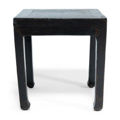 Chinese Black Lacquer Square Stool, c. 1850