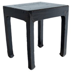 Chinese Black Lacquer Square Stool, c. 1850