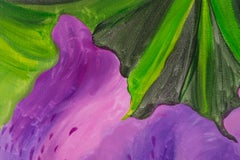 Olio originale su tela "Iris viola" di Fang Kun Floral