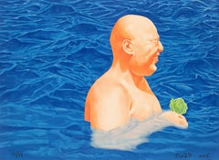 A Lotus Flower (2006) Limitierte Auflage von Fang Lijun, von Hand signiert vom Künstler