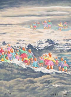 Die Wolke (2006) Limitierte Auflage von Fang Lijun, von Hand signiert vom Künstler
