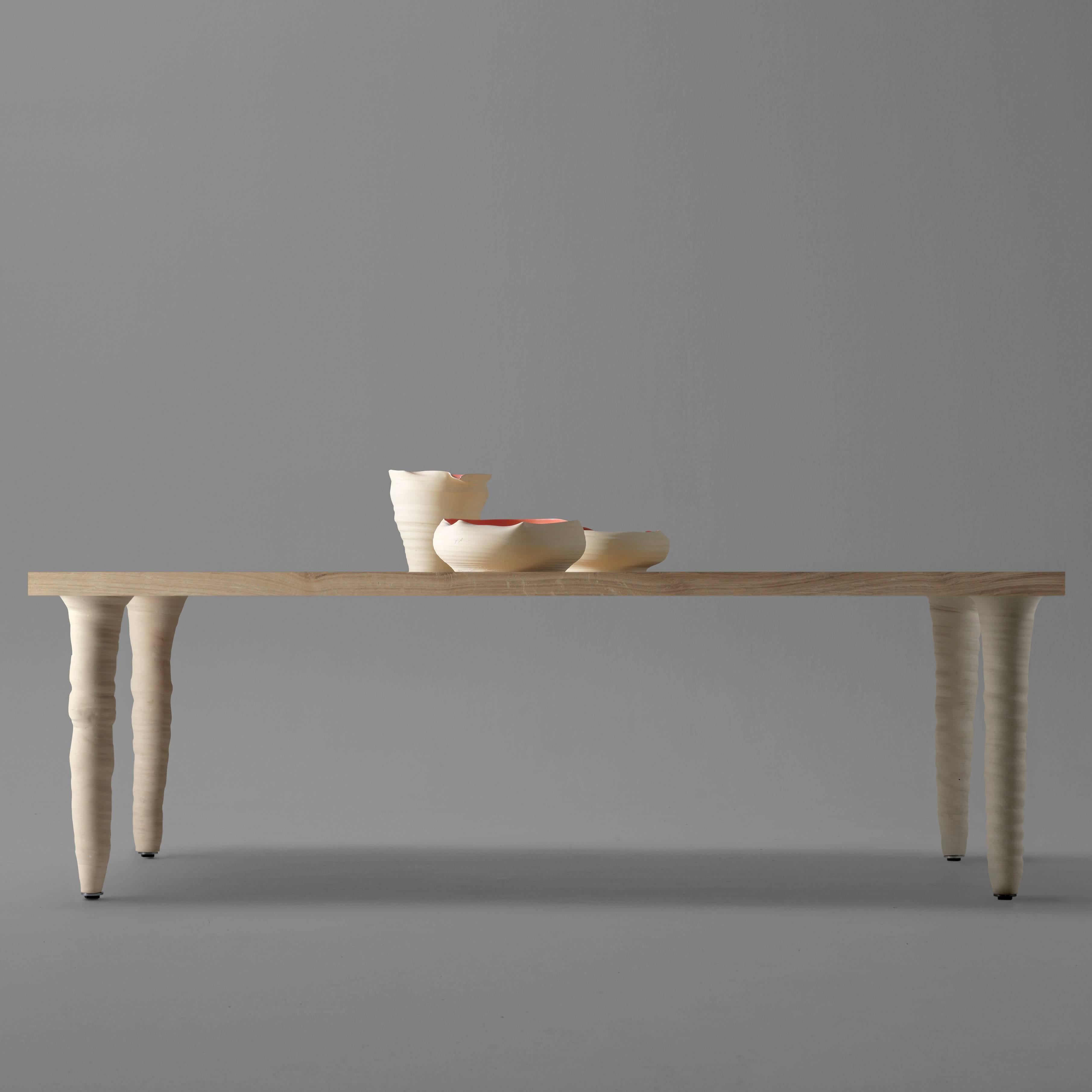 Spanish Fang Table with Turned Porcelaine Stoneware Legs by Xavier Mañosa for BD