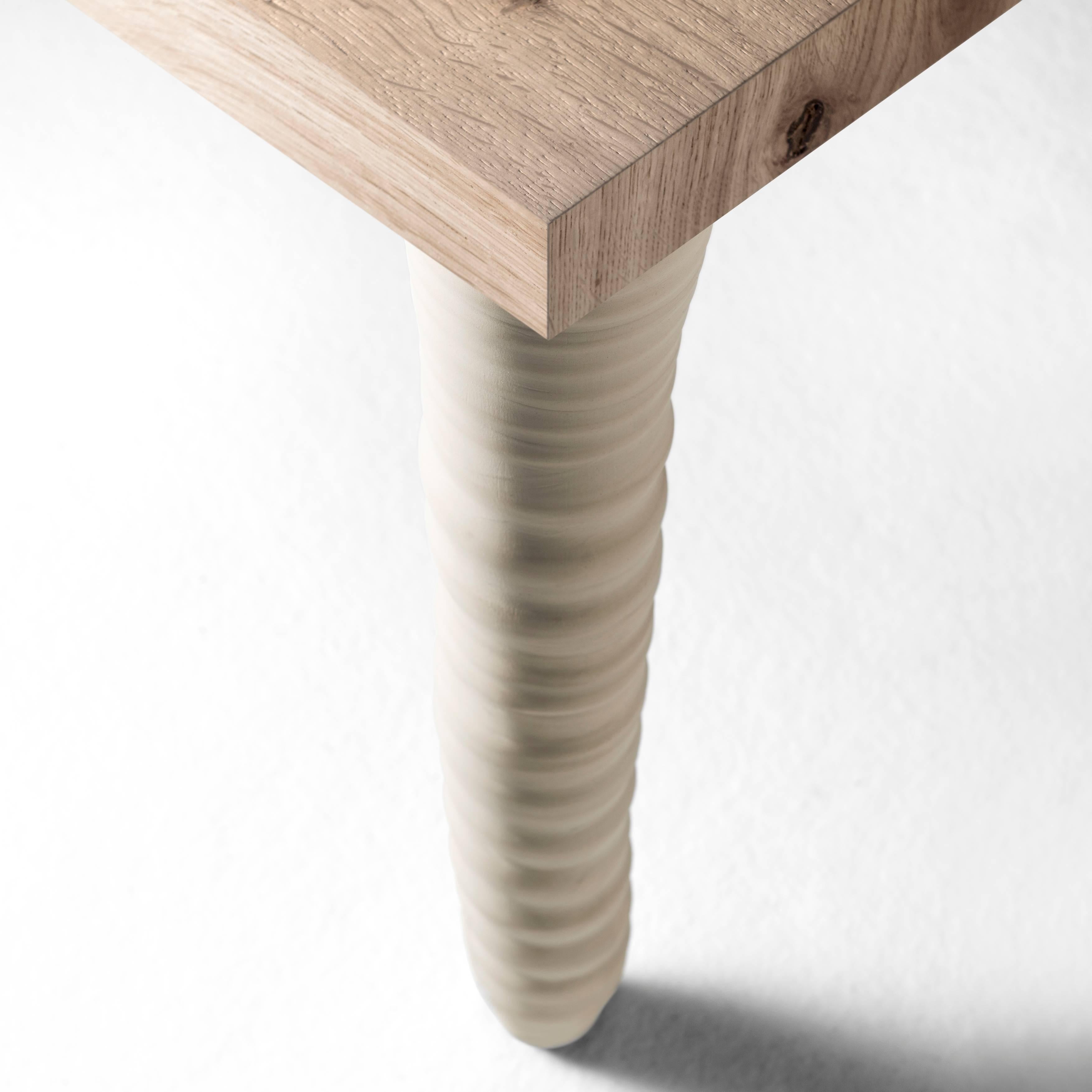 Fang Table with Turned Porcelaine Stoneware Legs by Xavier Mañosa for BD In New Condition In Barcelona, Barcelona