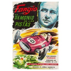 Vintage Fangio, el demonio de las pistas 1963 Spanish B1 Film Poster