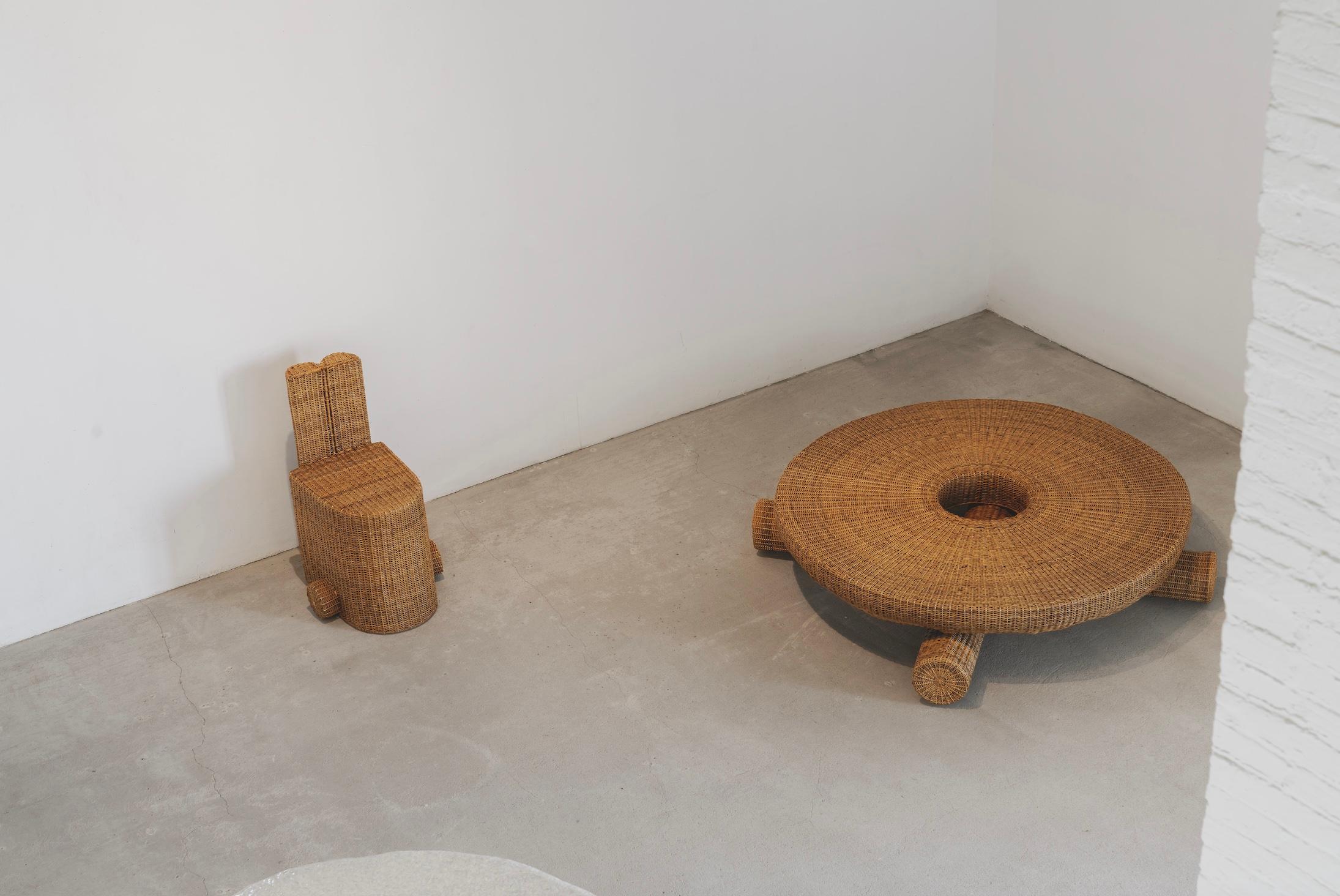 Métal Table basse Fango, fibre Yaré naturelle et durable en vente
