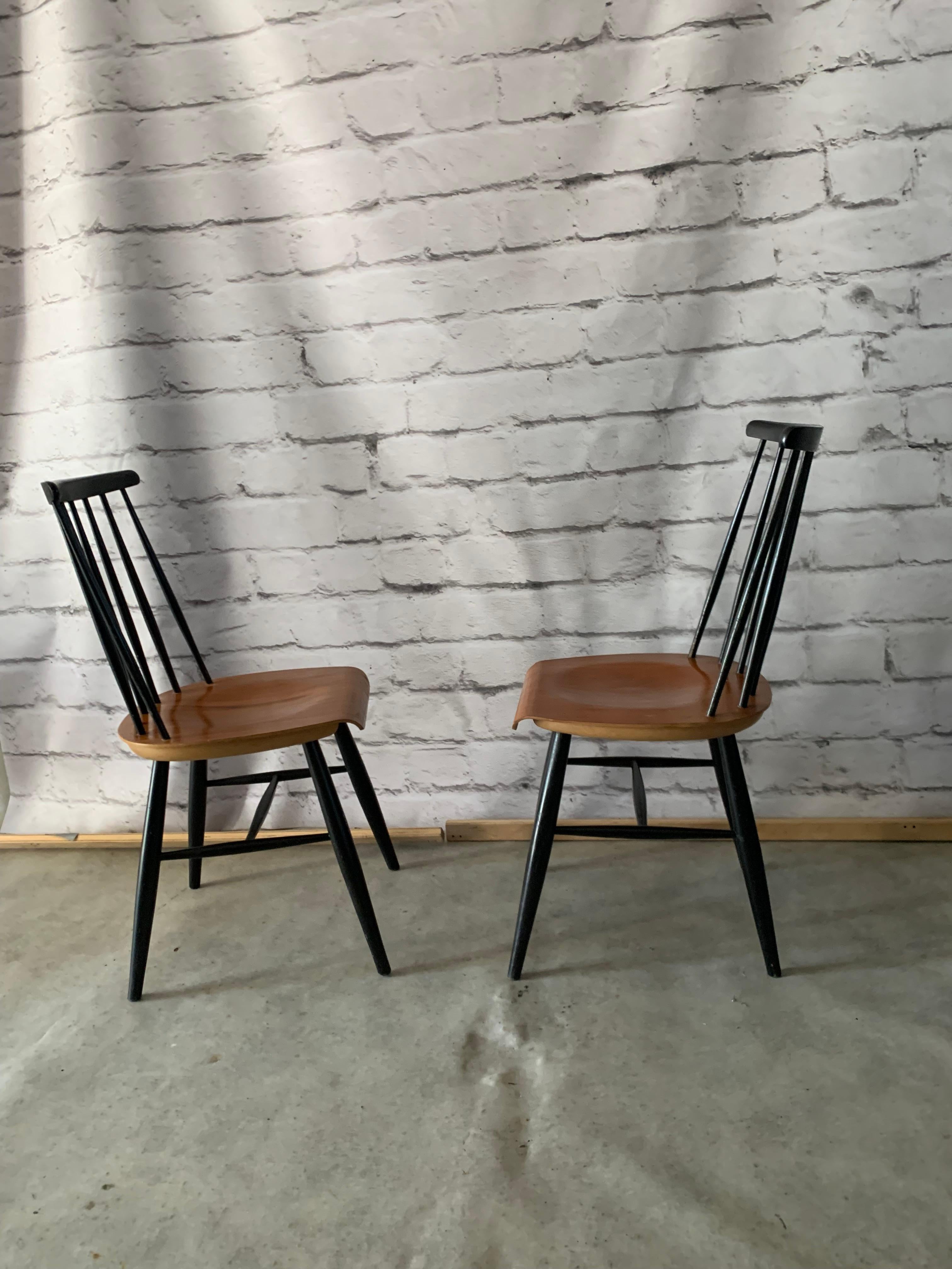 20th Century Fannett Dining Chairs By Ilmari Tapiovaara, Set Of 2 For Sale
