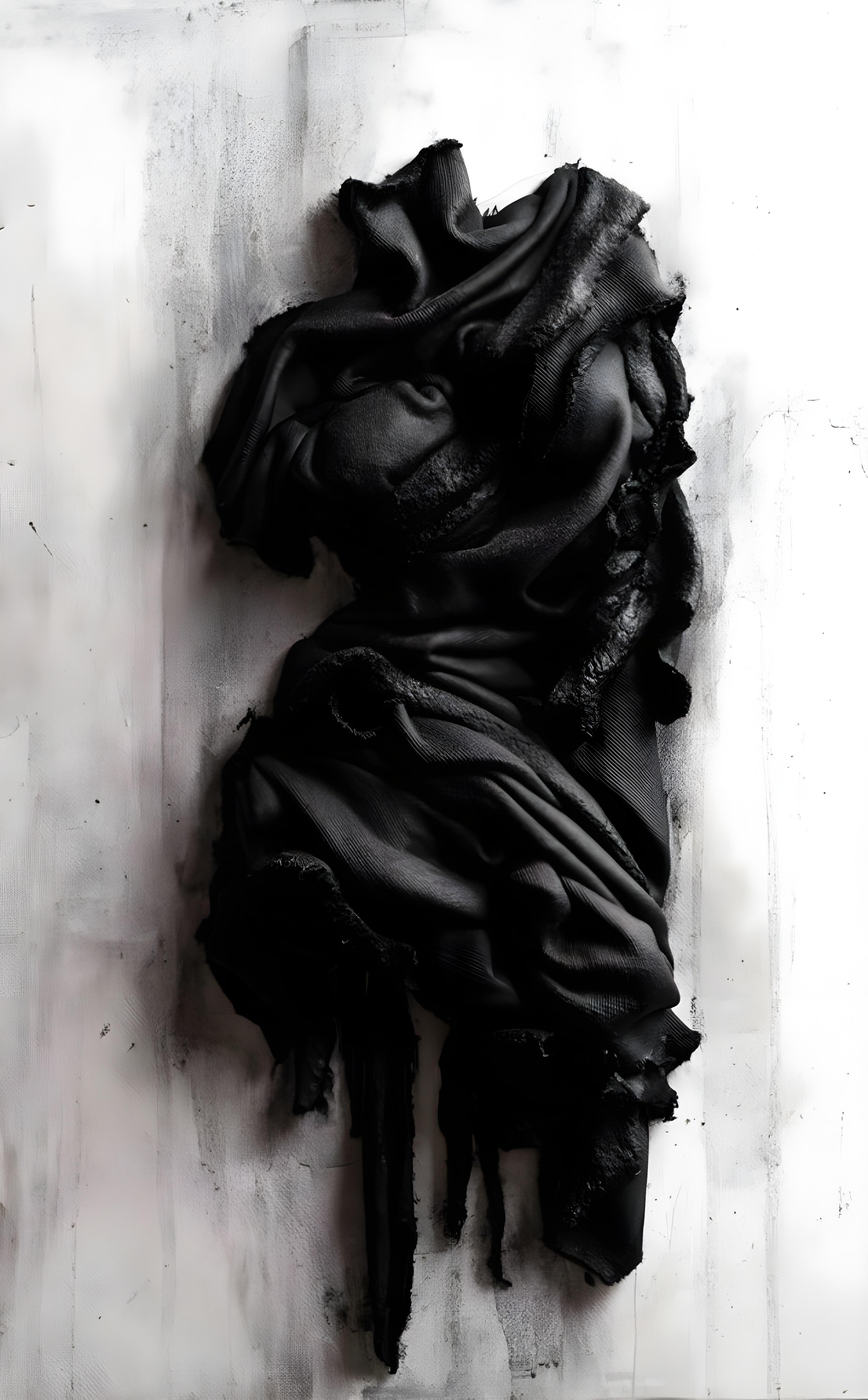 Black Venus: Textile and Acrylic Painting, Contemporary, Unframed