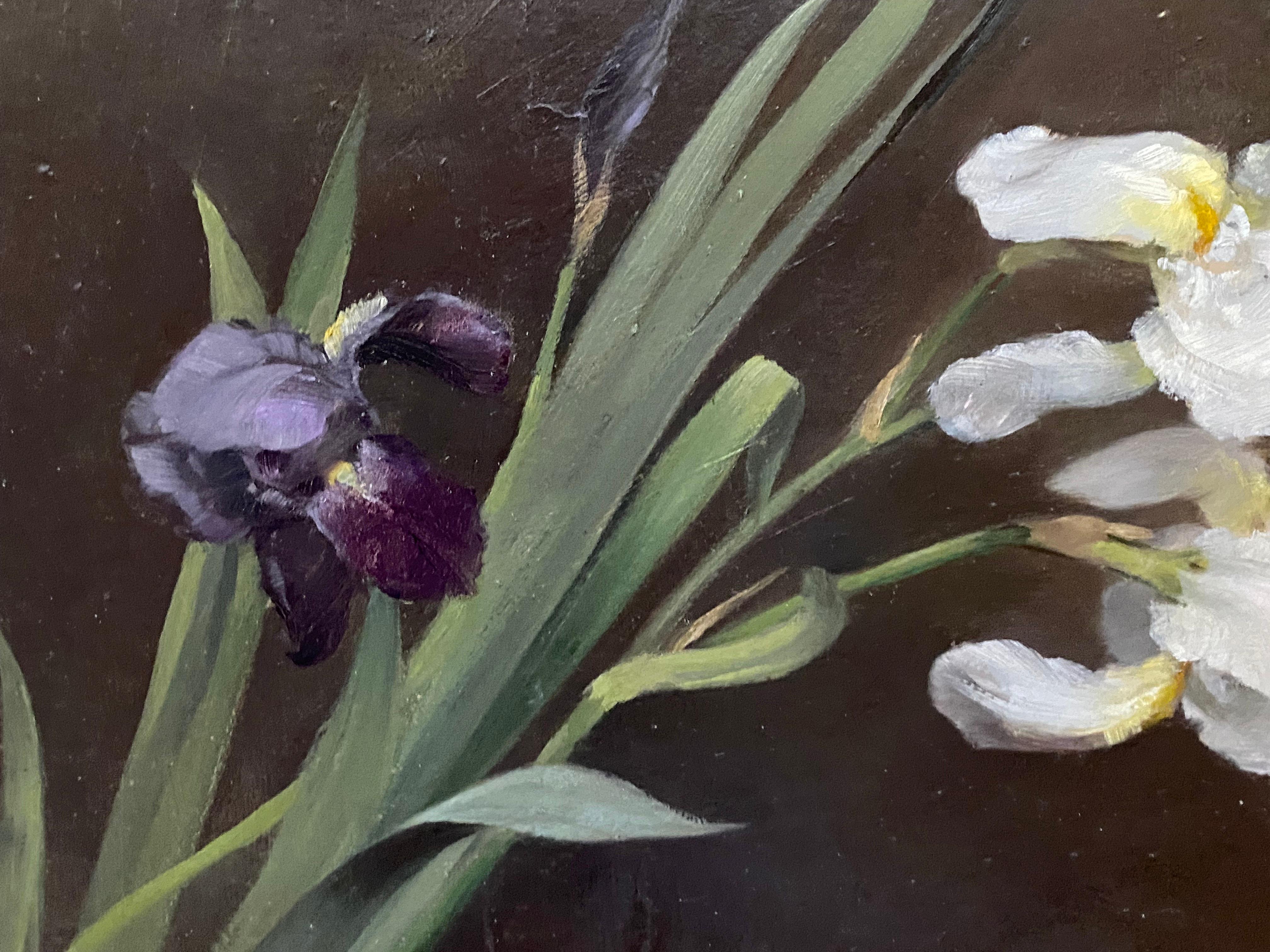 Fannie Burr was a highly accomplished painter and one of our earlier American women artists!  This very contemporary, fresh and appealing floral study was done circa 1895!! The rarity of this and its virtuoso execution could lend it to being in the