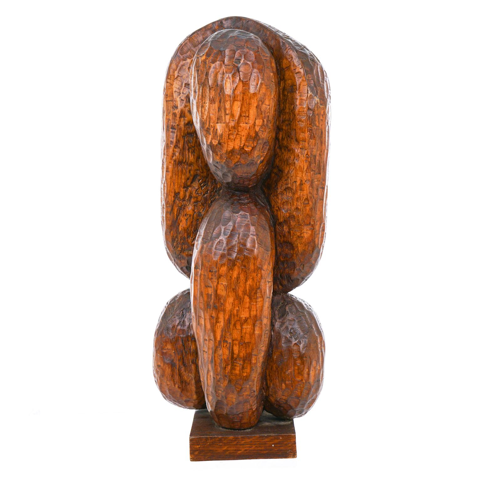 Mid-Century Modern Fannie Lager Modernist Wood Sculpture