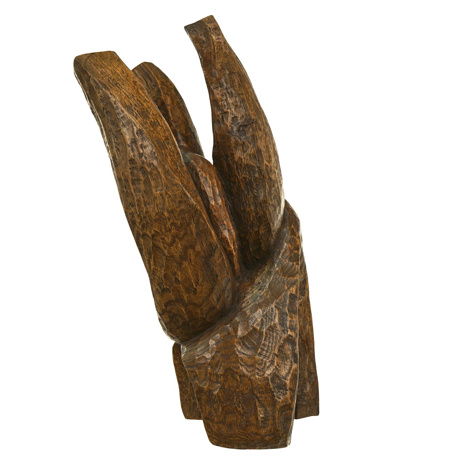 Hand-Carved Fannie Lager Modernist Wood Sculpture