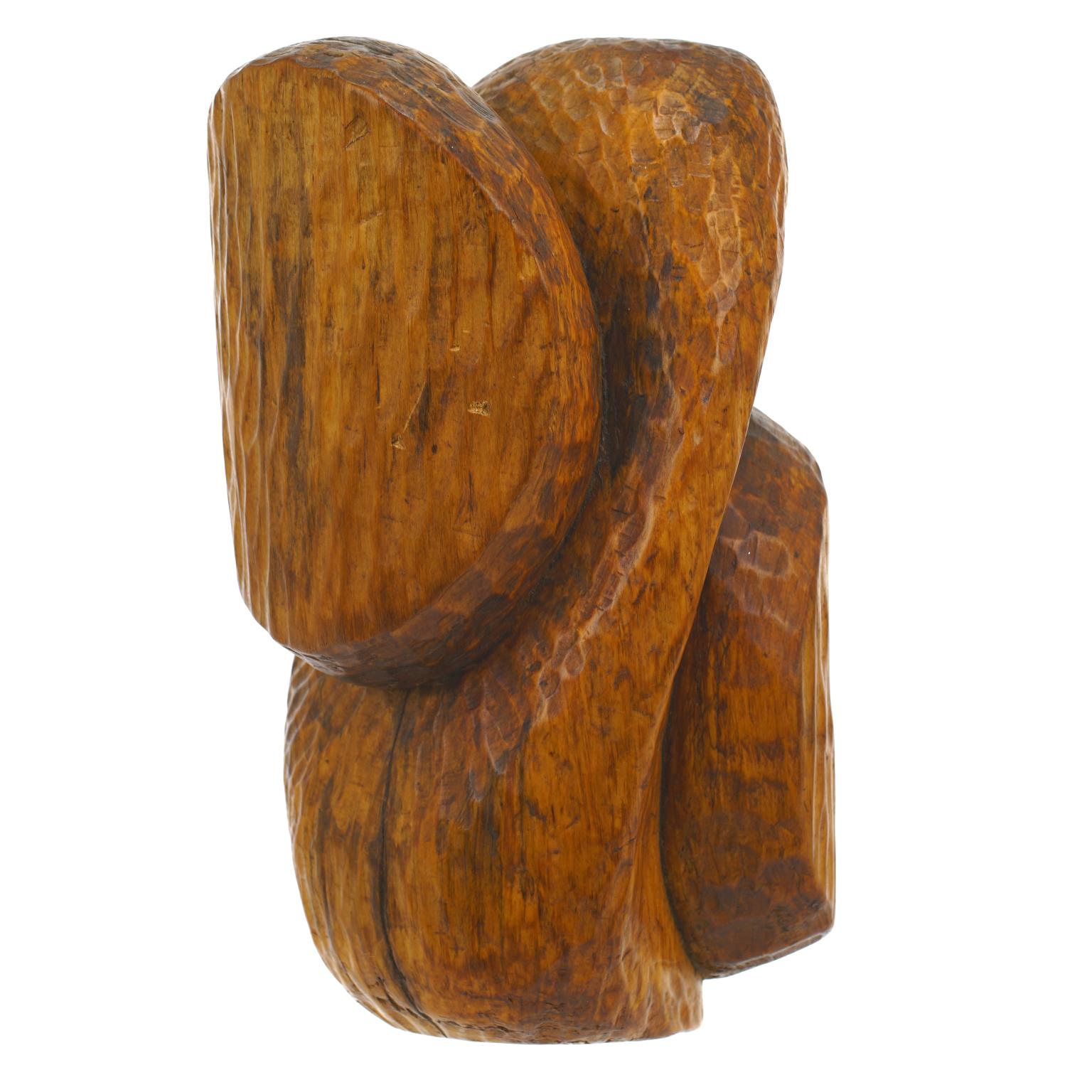 Hand-Carved Fannie Lager Modernist Wood Sculpture