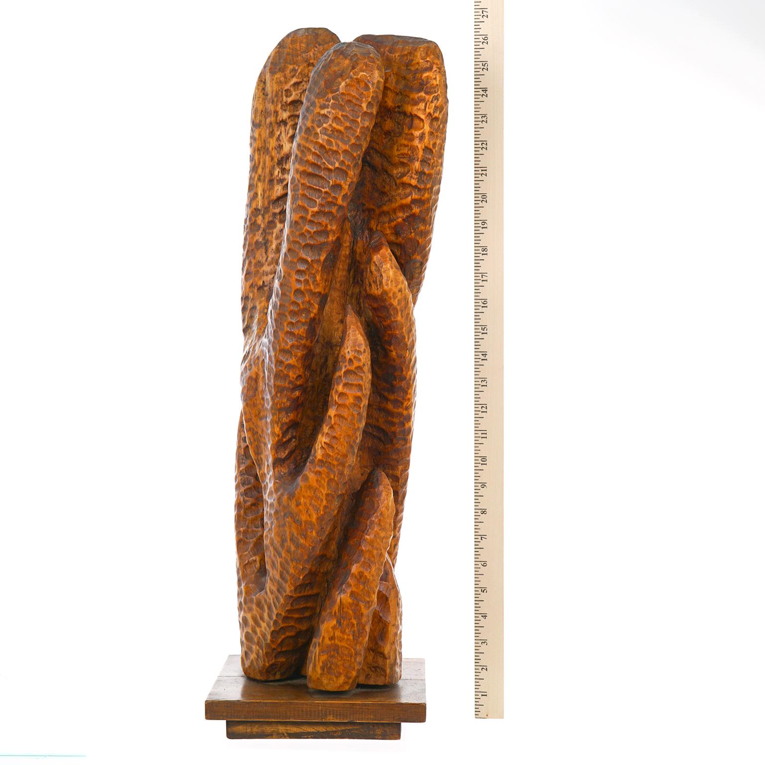 Carved Fannie Lager Modernist Wood Sculpture