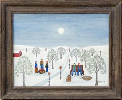 "Winter in City Park" Snowy Landscape Scene