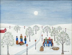 "Winter in City Park" Snowy Landscape Scene