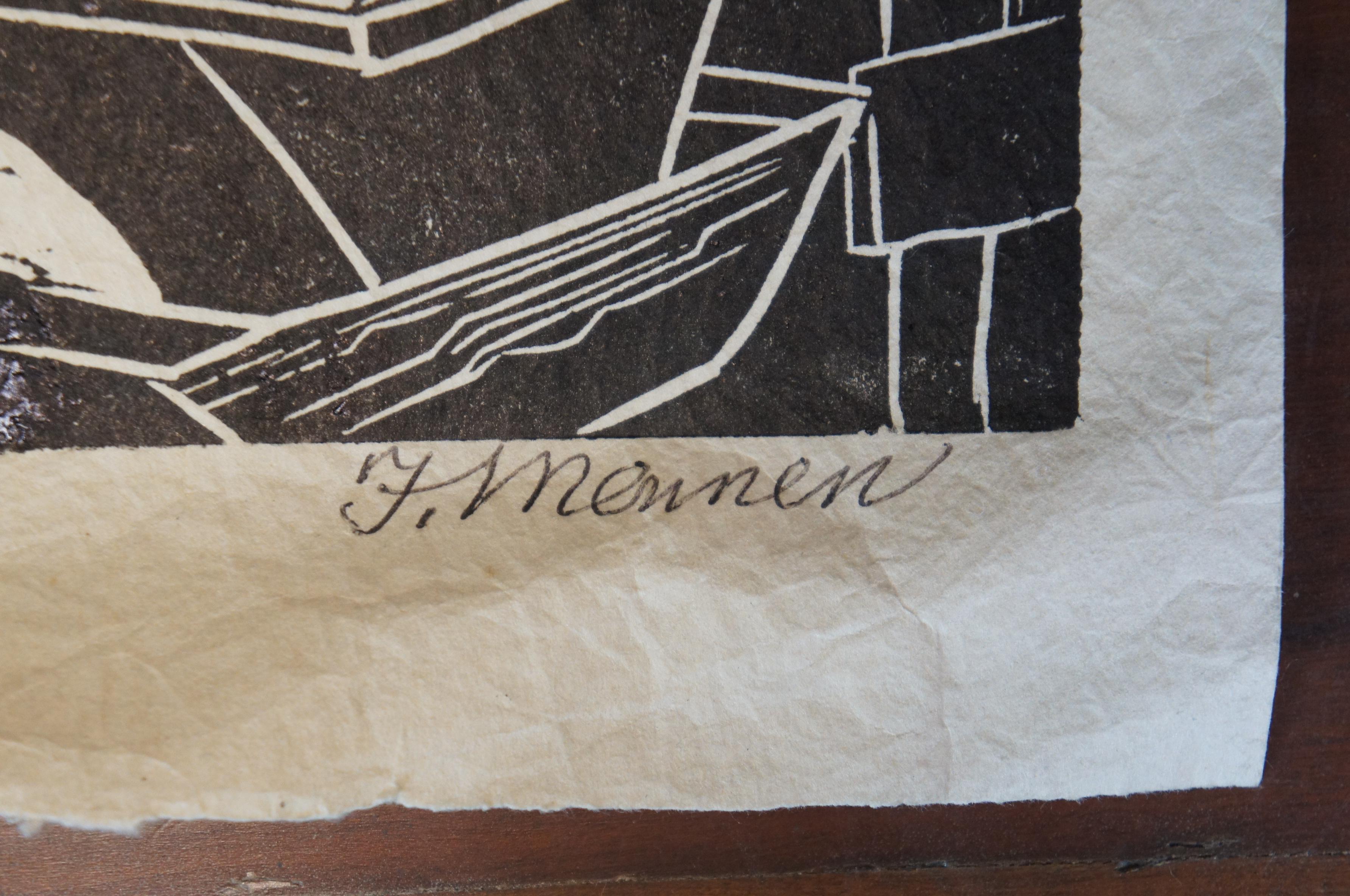 Fannie Mennen Girl's Dormitory Chicken Coop Momigami Woodblock Print 14