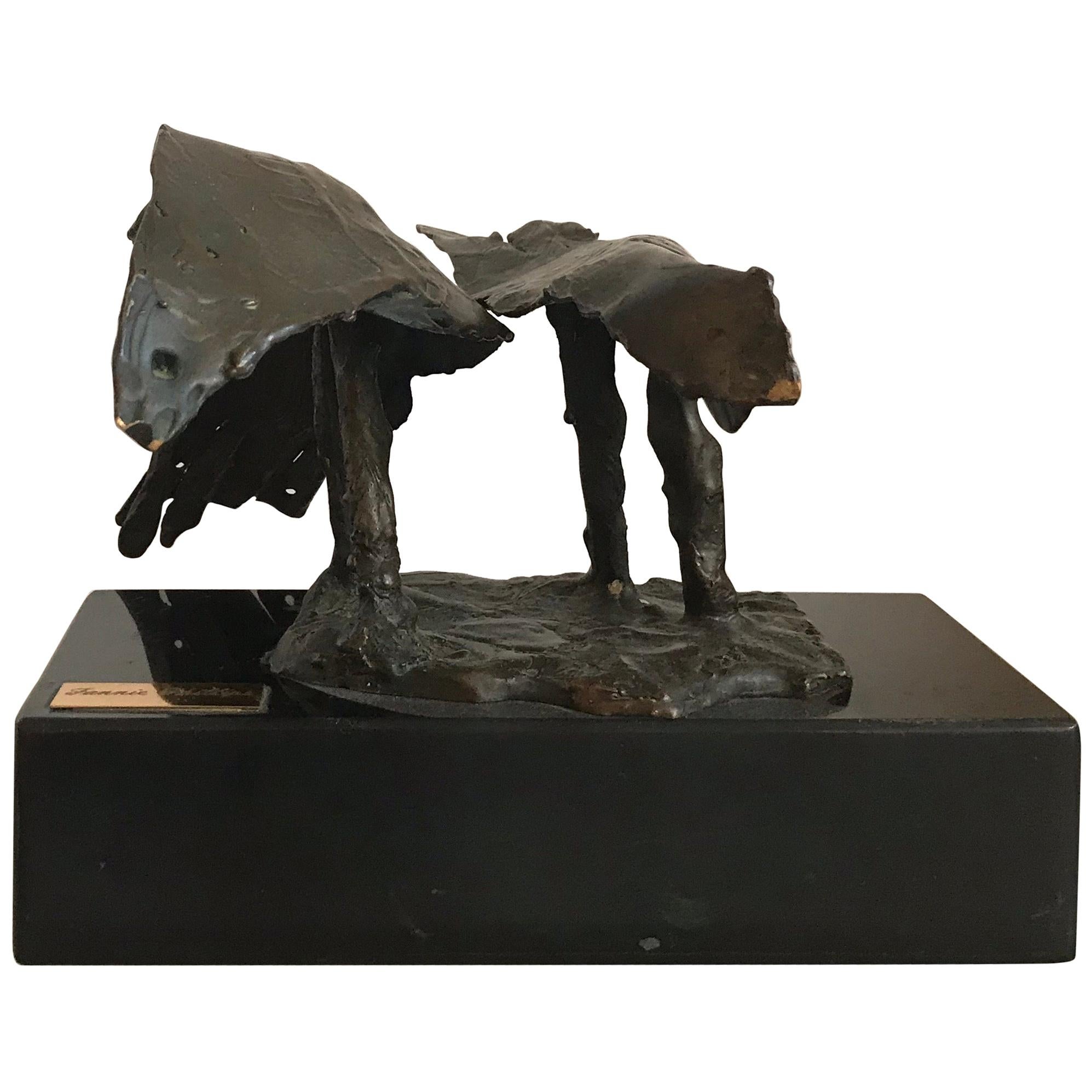 Fannie Phillips Brutalist Style Metal Bird Sculpture For Sale