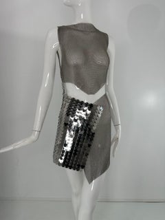 Fannie Schiavoni 2016 Bella Dress Silver Metal Mesh & Metal Disks