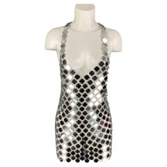 FANNIE SCHIAVONI Größe S Silber Metallic Mini-Karat-Kleid