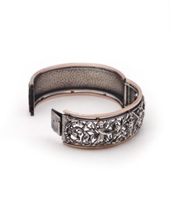 Pulsera neogótica Fanniere Brothers de plata, pulsera brazalete francesa