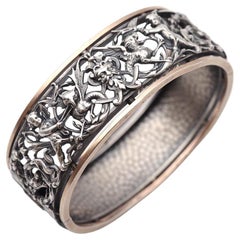 Pulsera neogótica Fanniere Brothers de plata, pulsera brazalete francesa