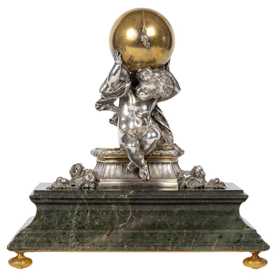 Fannières Frères Desk Clock "Time Allegory" circa 1860 For Sale