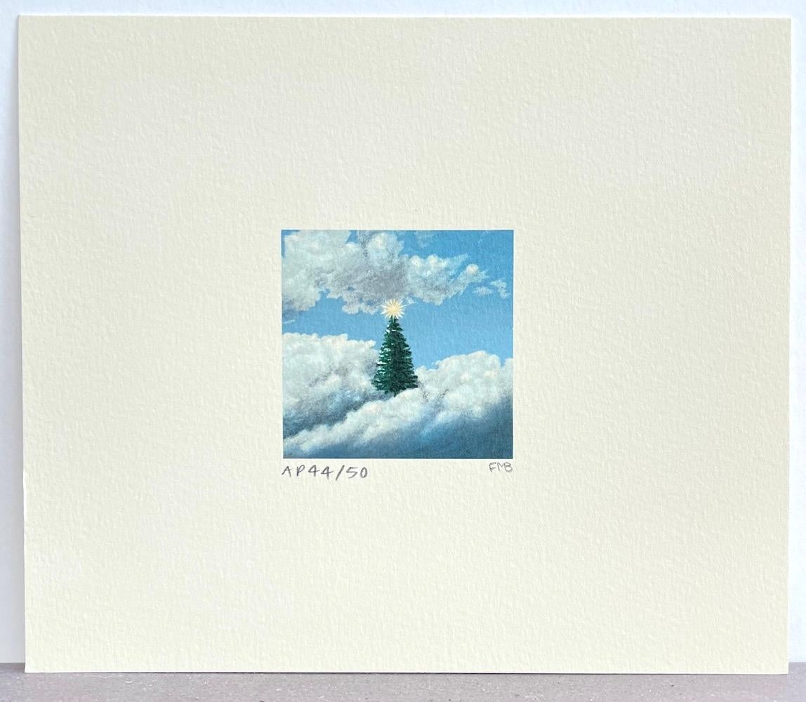 CHRISTMAS TREE is a hand drawn limited edition lithograph by the American surrealist artist Fanny Brennan, created using traditional hand lithography techniques printed on archival Arches paper, 100% acid-free. CHRISTMAS TREE presents a surreal