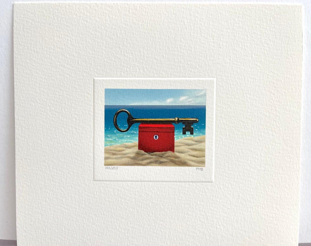 DAYTIME KEY is a rarely seen, hand drawn limited edition lithograph by the American surrealist artist Fanny Brennan, created using traditional hand lithography techniques printed on archival Arches paper, 100% acid-free. DAYTIME KEY is an engaging