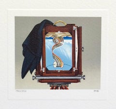 Fanny Brennan - DEARDORFF Signed Mini Lithograph, Still Life, Retro Camera with Inverted Image DEARDORFF Signed Mini Lithograph, Still Life, Retro Camera with Inverted Image