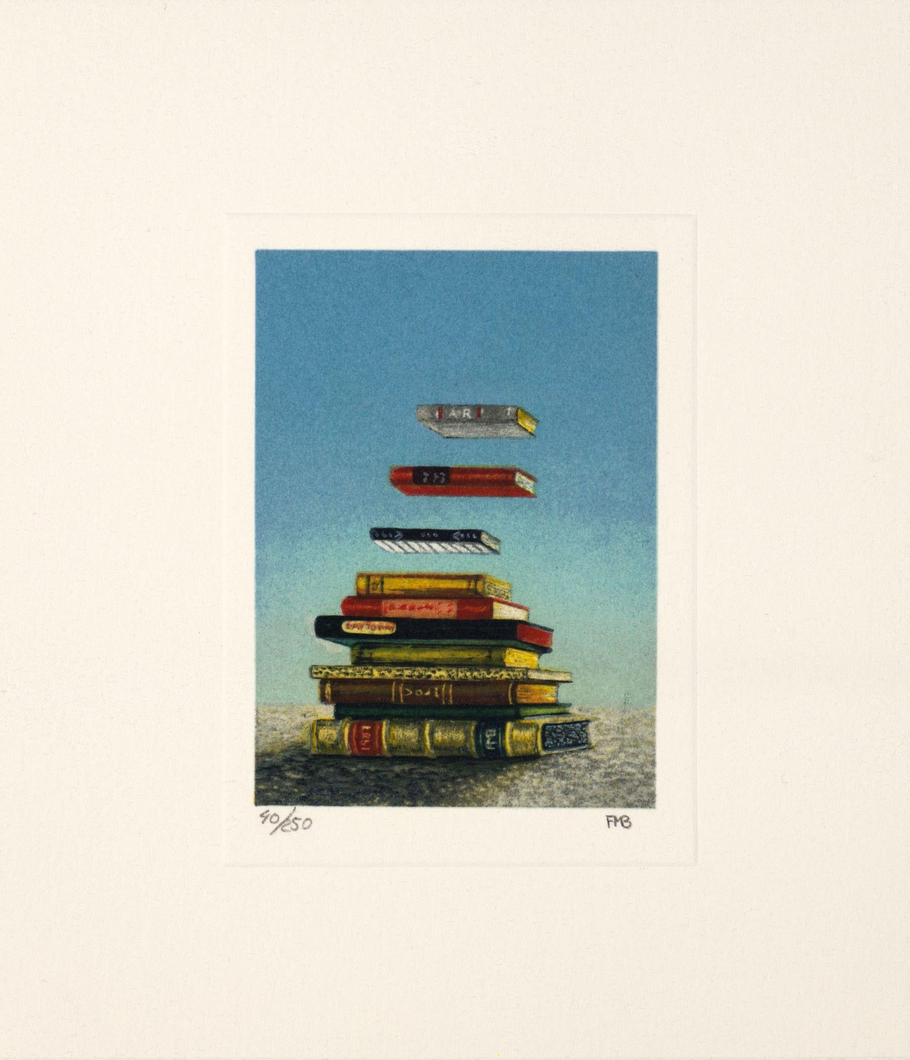 Figurative Print di Fanny Brennan - Libri galleggianti