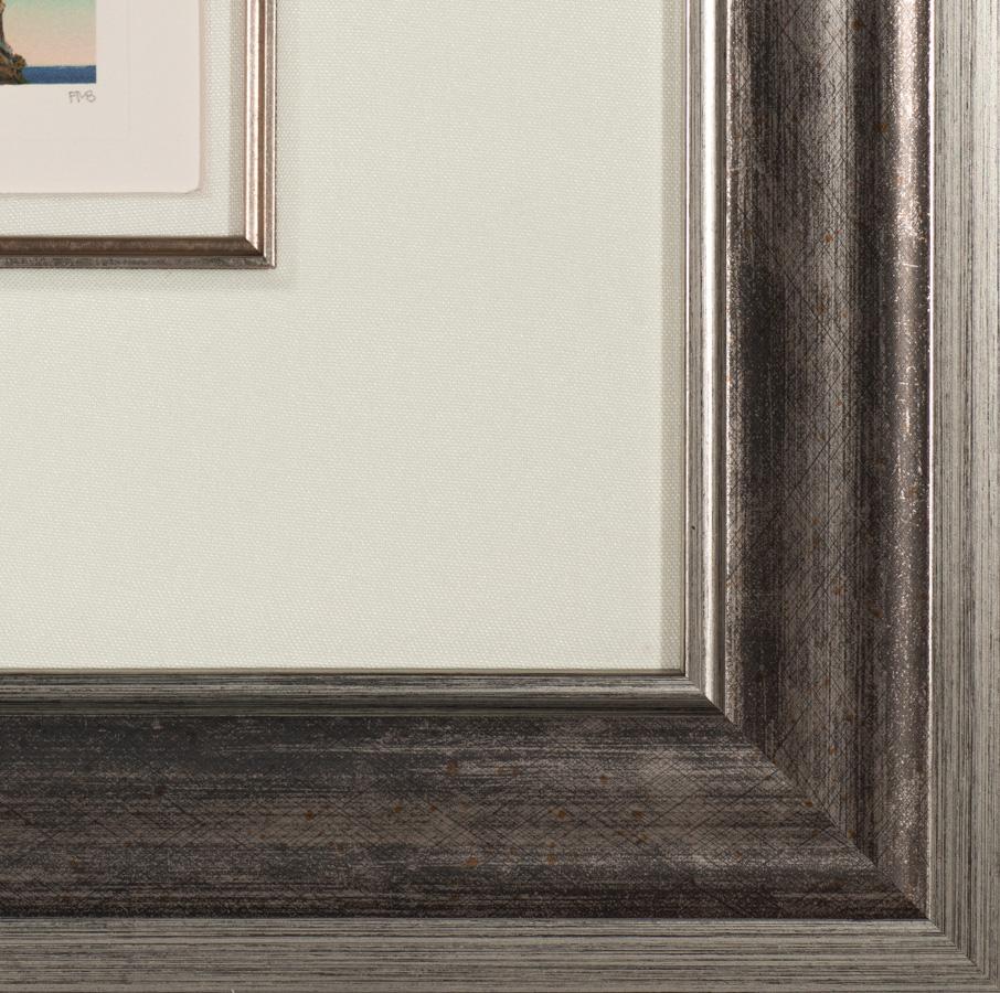 Gold Ring is a lithograph on paper with an image size of 2 x 2 inches, initialed 'FMB' lower right and annotated lower left, framed in a contemporary silver and dark gray frame. Numbered 175/250 from the edition of 300 (there were also 50 APs).