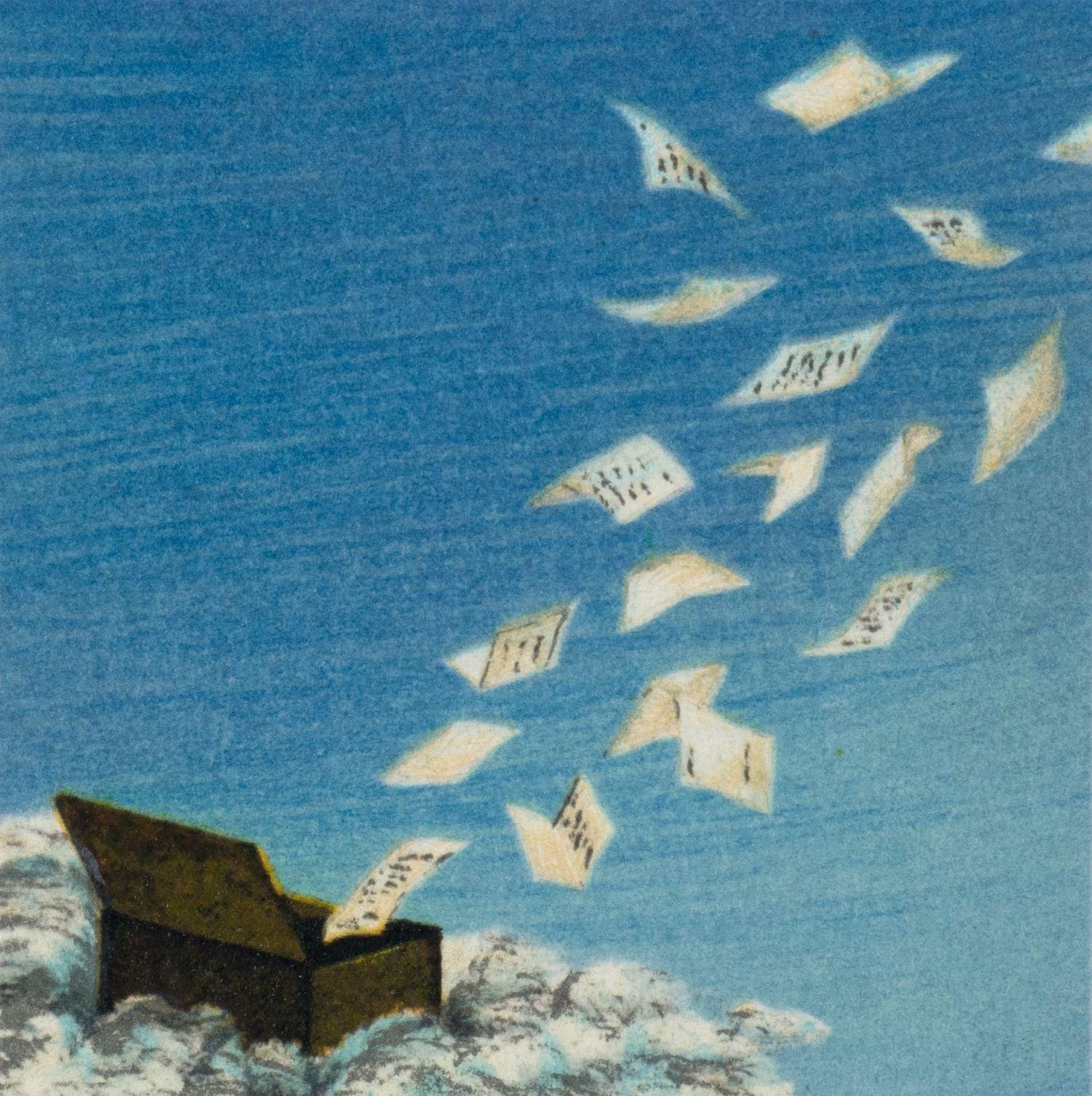 Love Letters ist eine Lithografie auf Papier mit einer Bildgröße von 2,25 x 2,25 Zoll, signiert 