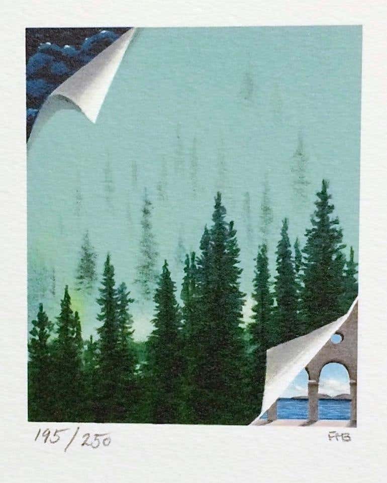 Fanny Brennan MORNING MIST Signed Mini Lithograph Surreal Forest fanny-brennan-morning-mist-signed-mini-lithograph-surreal-forest