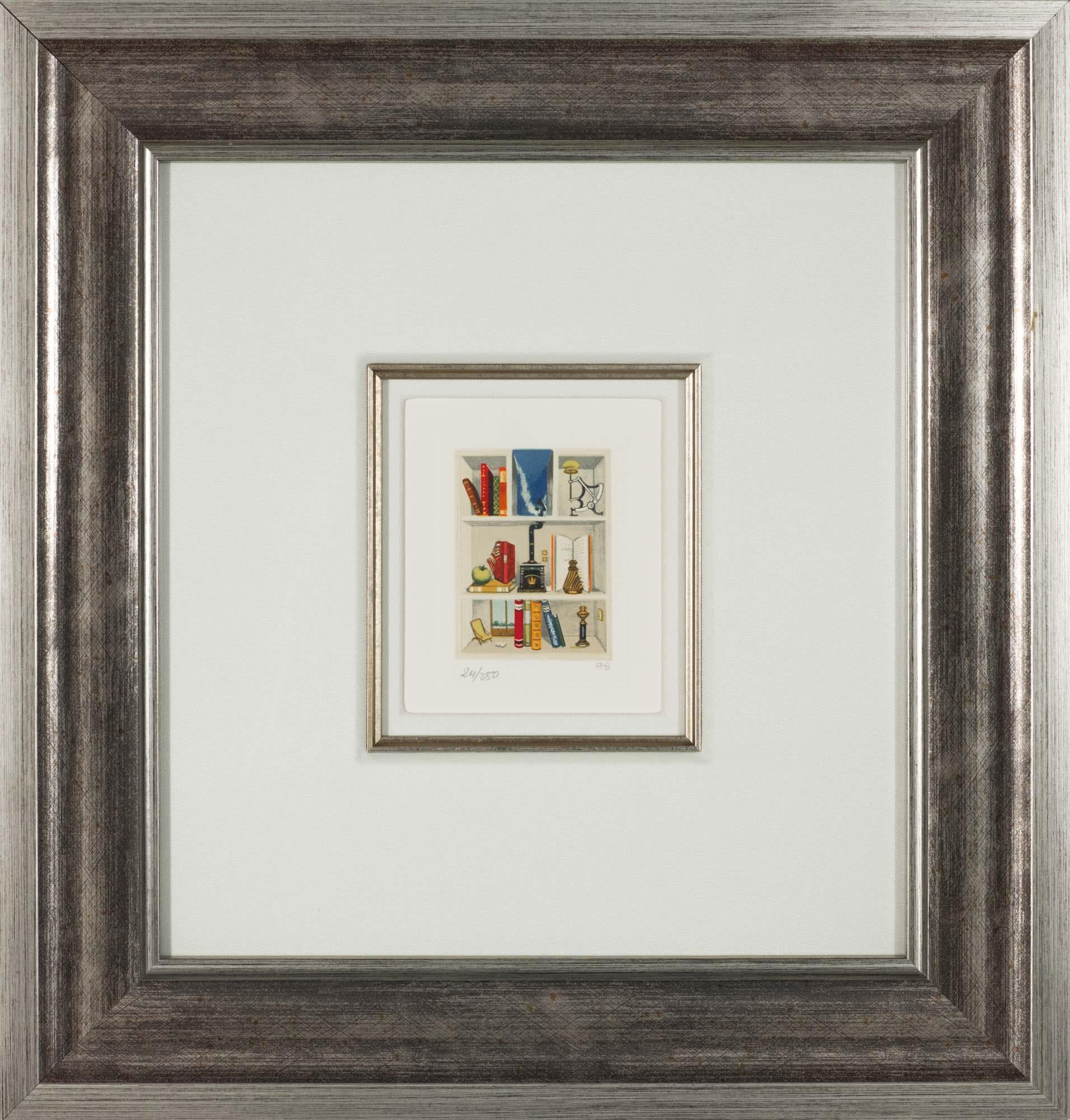 Nadine's Bookcase  - Surrealist Print by Fanny Brennan