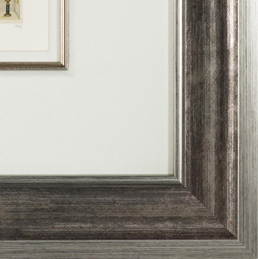 Nadine's Bookcase is a lithograph on paper with an image size of 3 x 2 inches, initialed 'FMB' lower right and annotated lower left, framed in a contemporary silver and dark gray frame. Numbered 24/250 from the edition of 300 (there were also 50