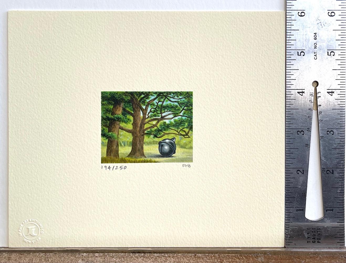 ZONA TRANQUILA es una litografía dibujada a mano en edición limitada por la artista surrealista estadounidense Fanny Brennan, creada mediante técnicas tradicionales de litografía a mano e impresa en papel Arches de archivo, 100% libre de ácido.