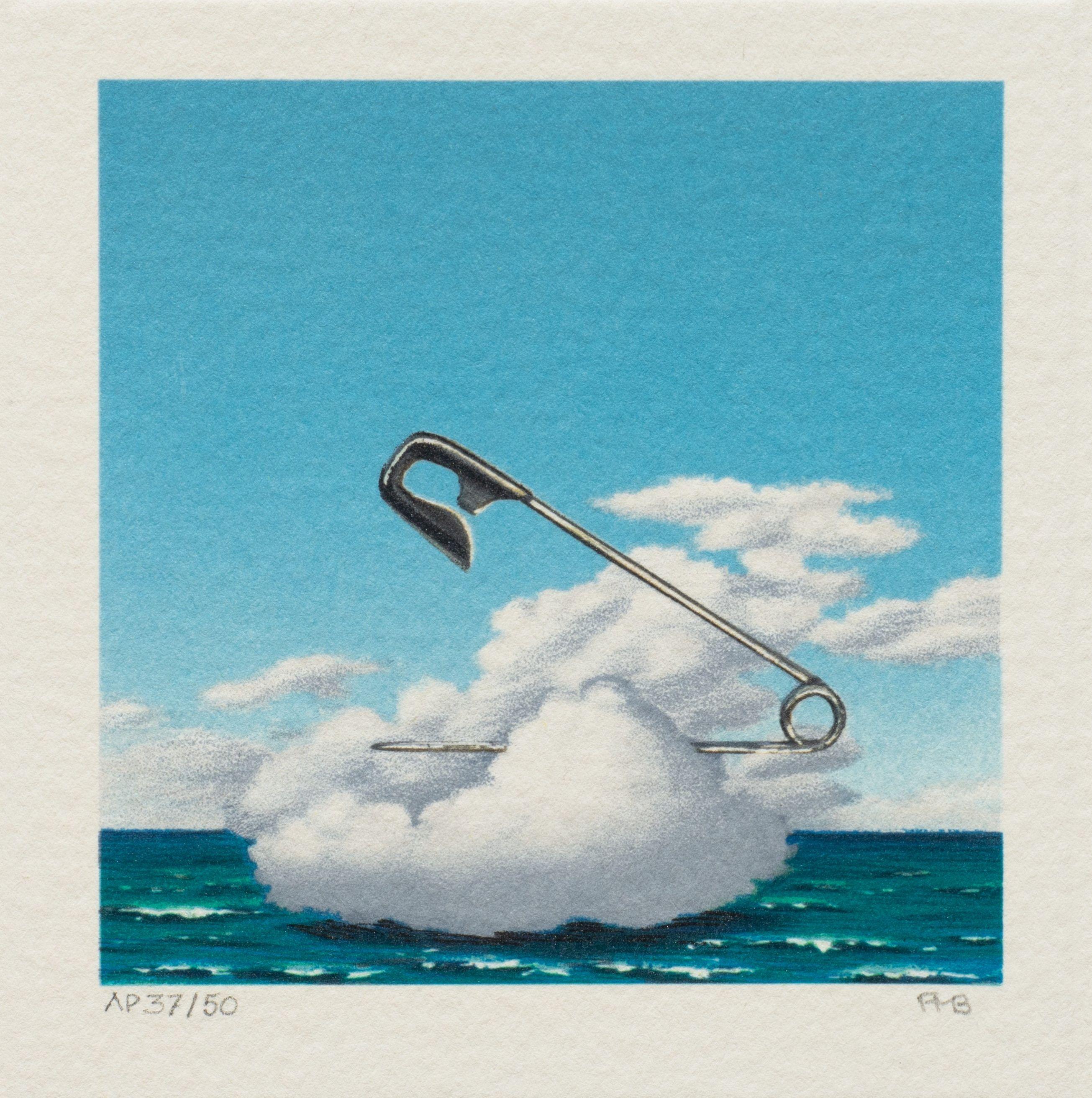 Fanny Brennan Figurative Print - Safety Pin Cloud