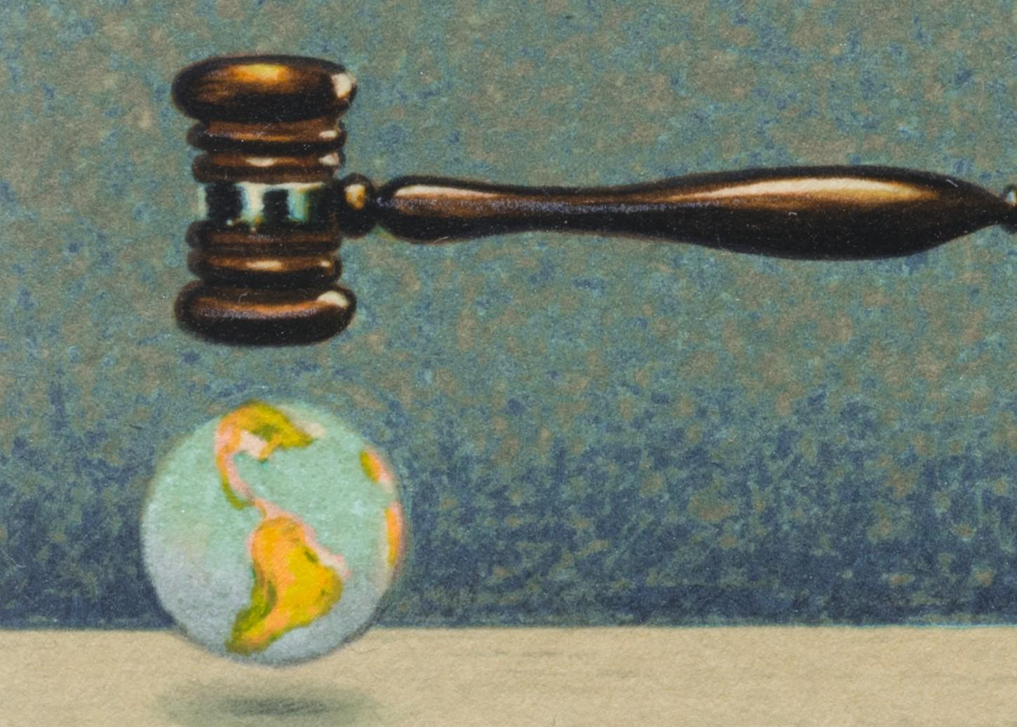 Suspended Sentence - Surrealist Print by Fanny Brennan