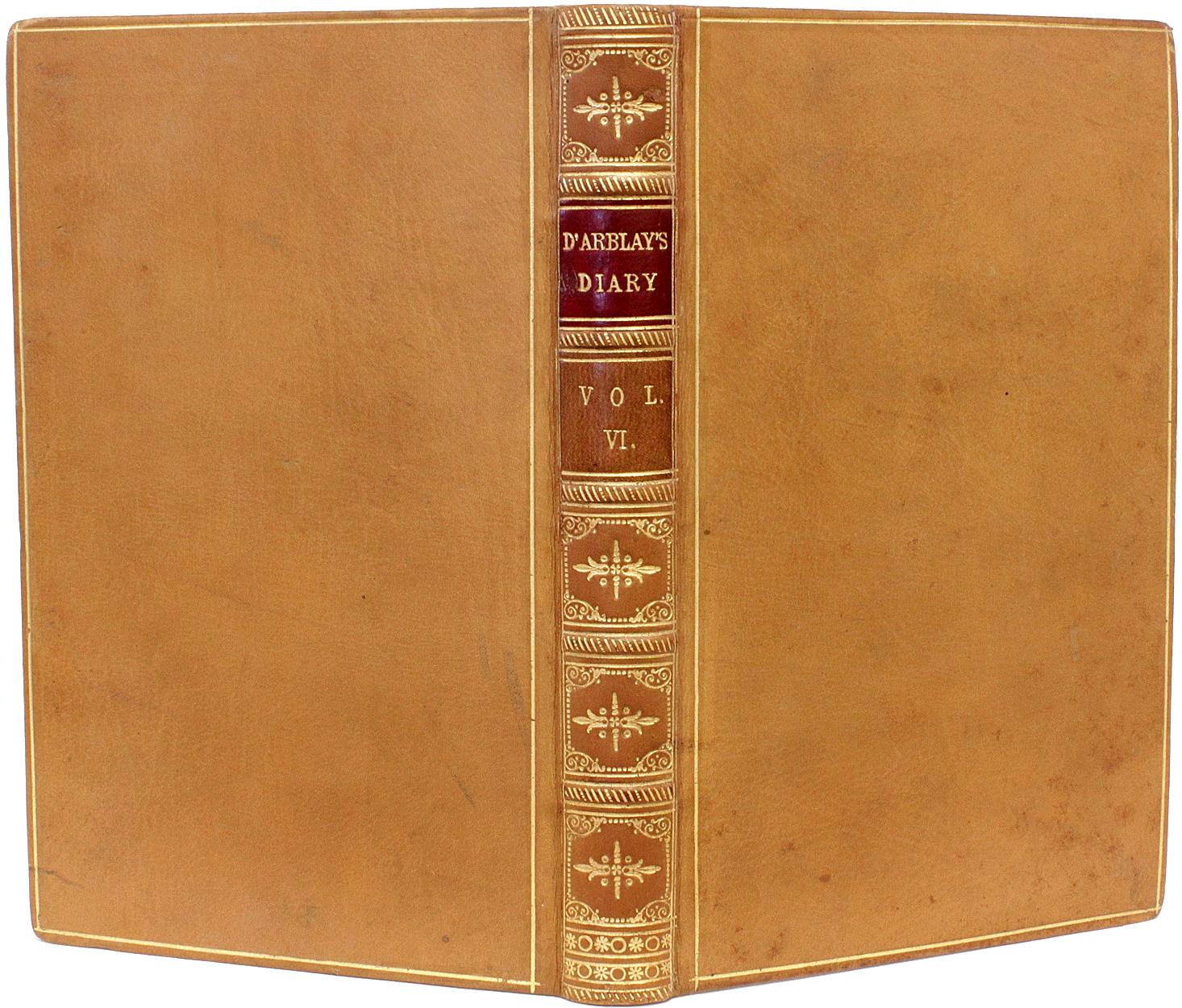 British Fanny Burney, Diary & Letters of Madame D'arblay, in a Full Leather Binding 1854 For Sale