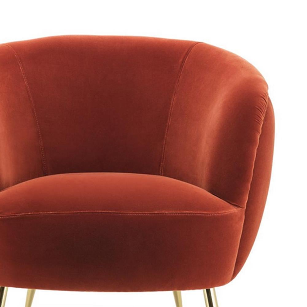 Hand-Crafted Fanny Coral Armchair For Sale