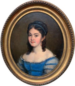 Portrait Jeune Fille Signé Fanny Gilbert (1820/...)