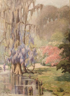"Jardines de Magnolia, Carolina del Sur" Fanny Mahon King, Paisaje impresionista