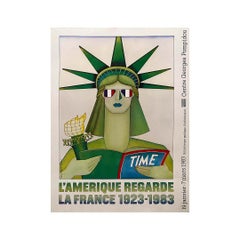 1983 Original poster for the exhibition "L'Amérique regarde la France"