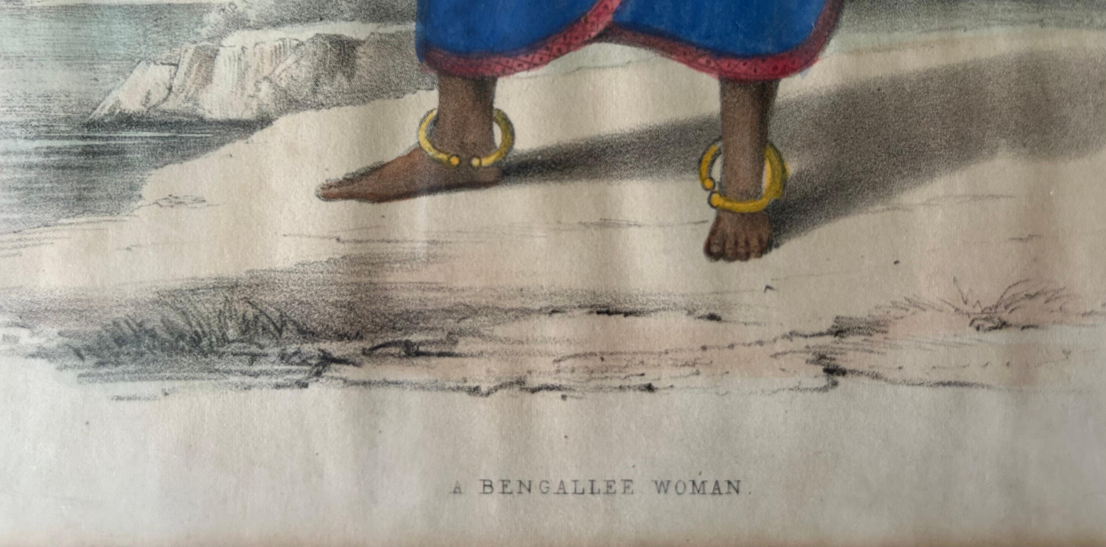India early 19th century hand coloured Lithographs Rare Fanny Parks For Sale 9