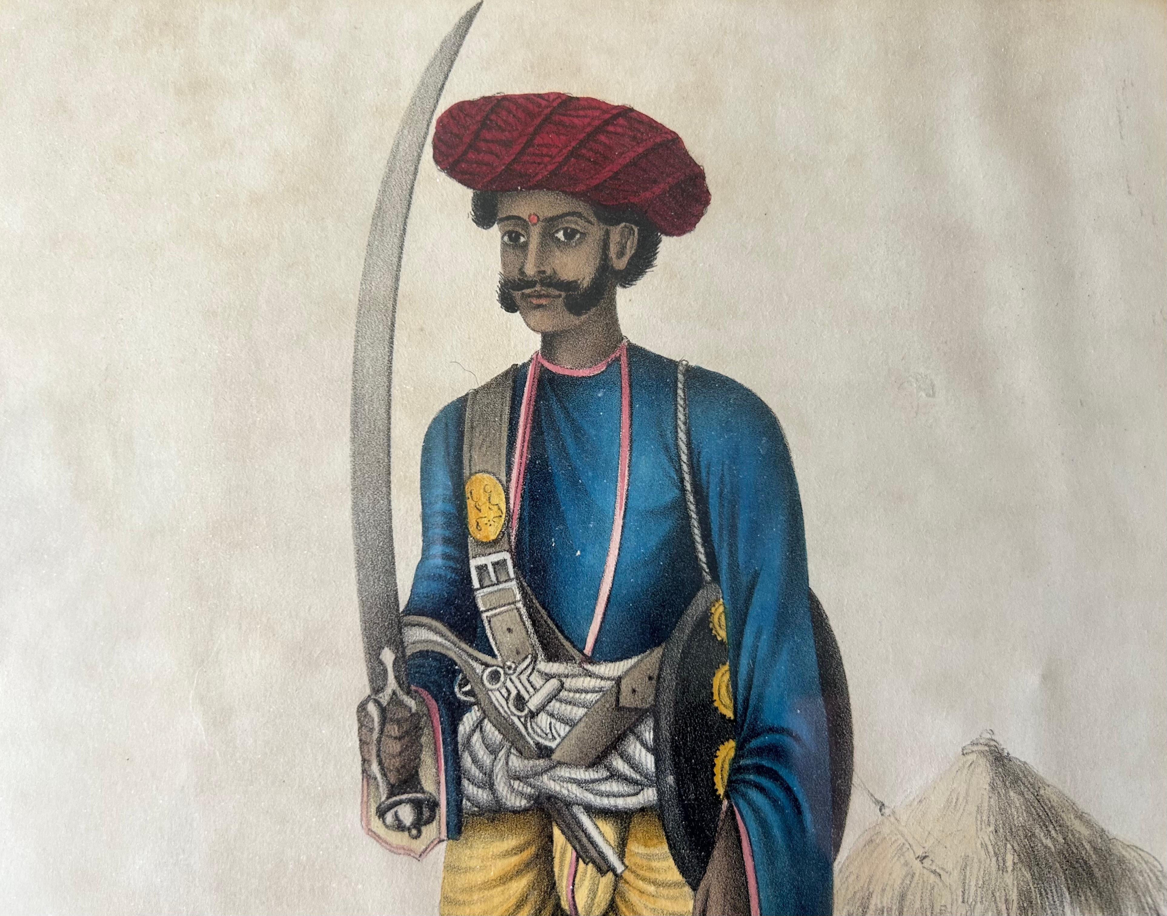 India early 19th century hand coloured Lithographs Rare Fanny Parks For Sale 1