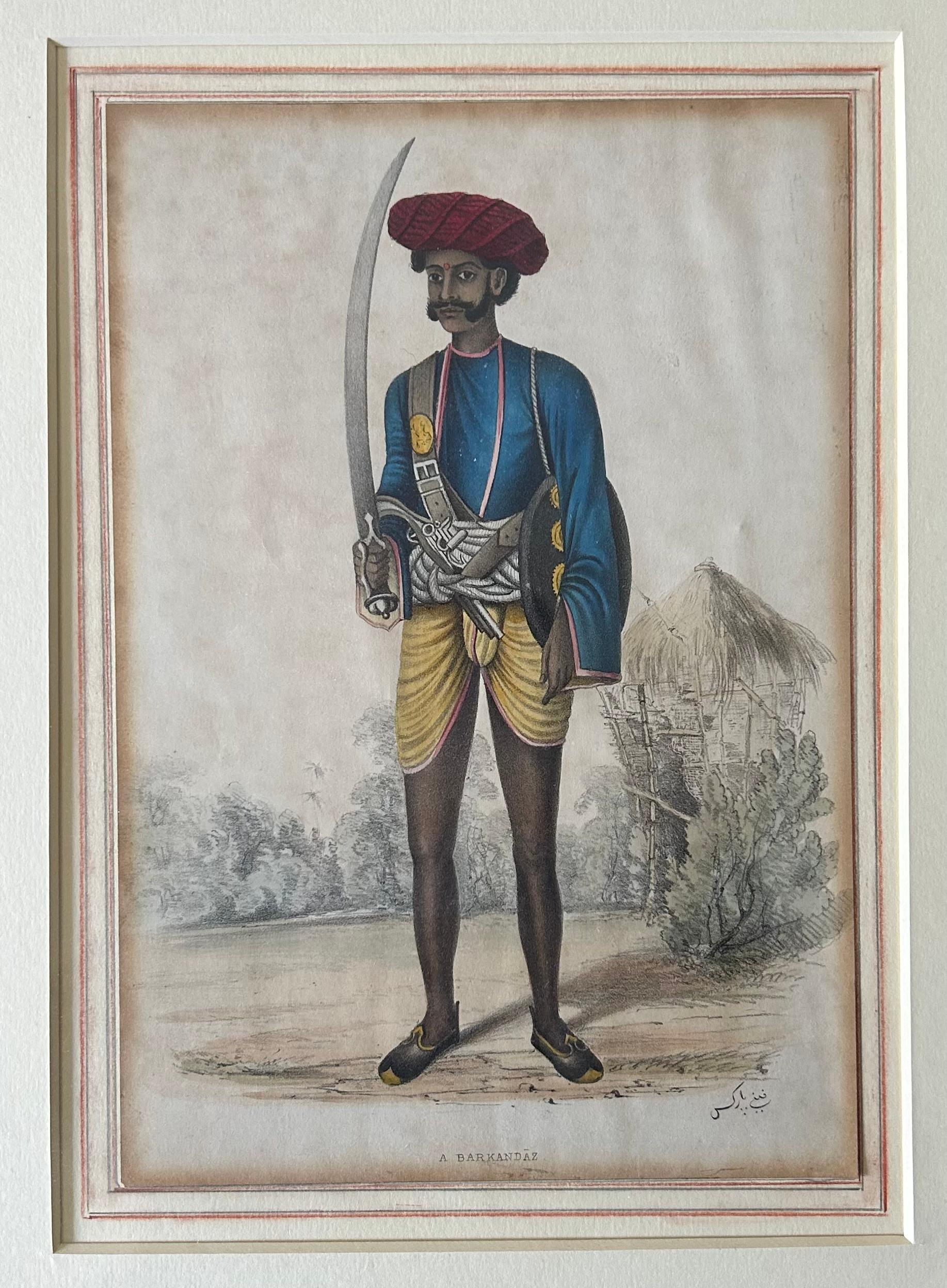 India early 19th century hand coloured Lithographs Rare Fanny Parks For Sale 2
